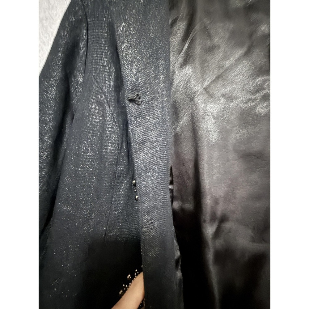 Chico's Jacket Womens 2 Black Beaded Sequin‎ Military Open Front Lined Party - Picture 3 of 15